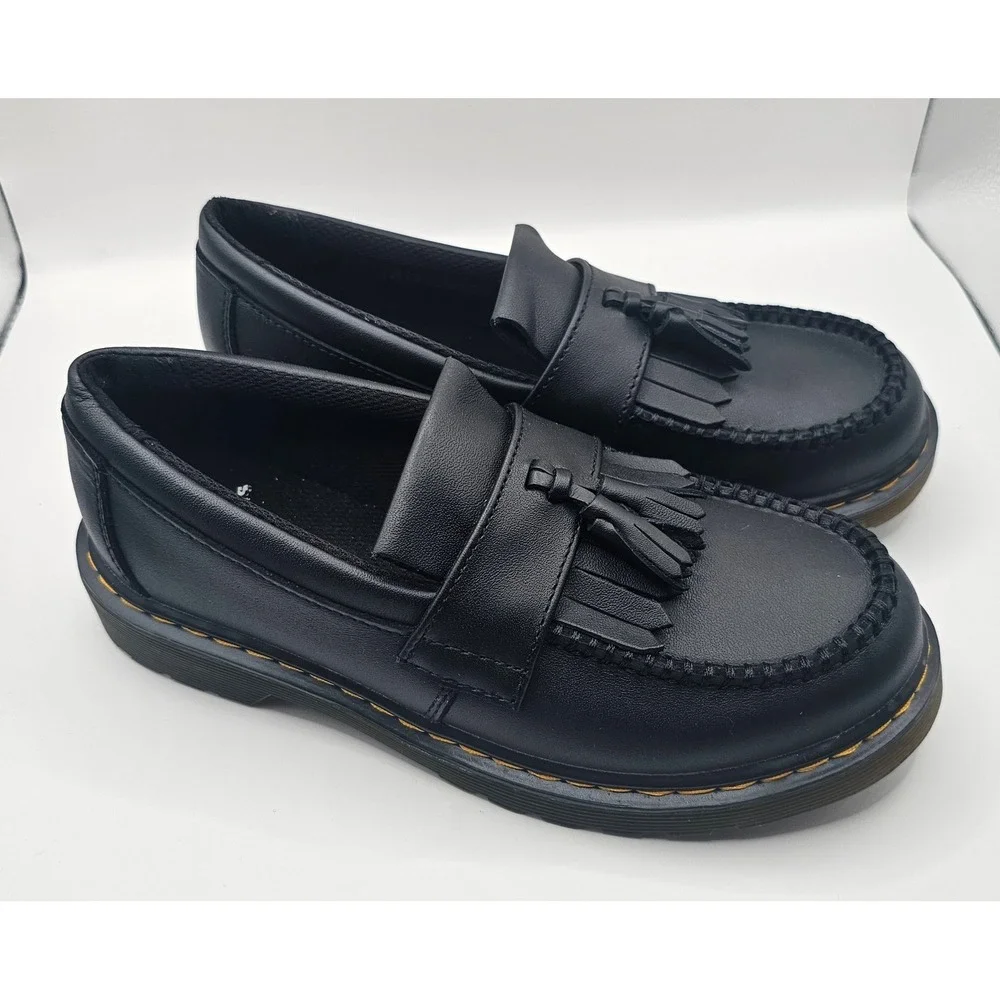 Dr Martens Adrian J Black Leather Tassel Loafers Unisex Kids US 4M‎ 5L EU 36
